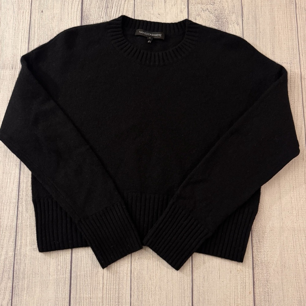 Naked Cashmere Women's XS Black 100% Cashmere Crewneck Pullover Sweater